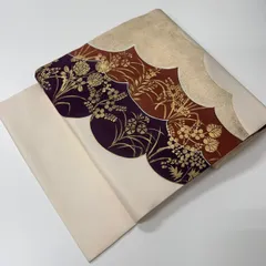 名古屋帯 塩瀬 金彩 素敵な染め 九寸 正絹 着物 MA-627