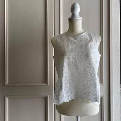 33　アナイ ANAYI ブラウス 白 シャツ トップス レース 花柄 刺繍　お呼ばれ　デート　オフィスカジュアル　食事会　可愛い　お出かけ　上品