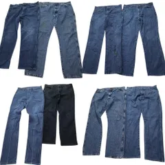 古着卸 まとめ売り Wrangler ラングラー デニム パンツ 8枚セット (メンズ 38 /40 ) インディゴブルー 皮パッチ アメカジ 中古 古着 NC4915