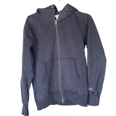 C403 Champion チャンピオン パーカー フーディ ネイビー フルジップ シンプル 長袖 無地 カジュアル メンズ L