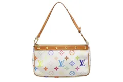 LOUIS VUITTON ルイヴィトン ポシェット アクセソワール アクセサリーポーチ M92649 ホワイト マルチカラー 村上隆 美品 中古 4b008770