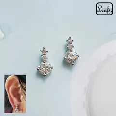 ピアス 3連 CZ ジルコニア ライン シルバー 輝き きらきら エレガント 上品 レディース プレゼント ギフト バレンタイン ホワイトデー 卒業式 入学式 新生活 デート パーティー 普段使い 清楚 大人可愛い 華やか 透け感