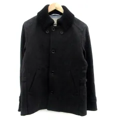 B&Y ユナイテッドアローズ BEAUTY&YOUTH ビューティー&ユース ステンカラーコート ショート丈 ウール L チャコールグレー /HO28のサムネイル