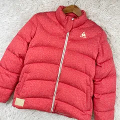 le coq sportif ダウンジャケット　L O表記　ゴルフウェア　ジップアップ　スタンドカラー　レッド　ブルゾン　肉厚　極暖