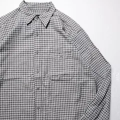 90's 00's エディーバウアー チェック コットン ネルシャツ 墨黒×灰 (M) モノトーン 90年代 00年代 旧タグ オールド Eddie Bauer アメリカ古着 USED  ビンテージ ヴィンテージ