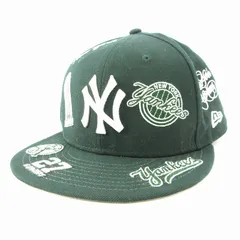 ニューエラ NEW ERA 59FIFTY ベースボール キャップ 帽子 MLB ニューヨーク・ヤンキース 刺繍 コットン 緑 グリーン 7 3/8