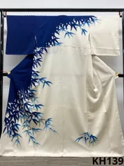 付け下げ 訪問着 型友禅 金彩 紋意匠 笹文様 正絹 躾糸付き KH139