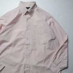 90's Jクルー J.CREW ギンガムチェック コットン ボタンダウンシャツ 白×ピンク (15 1/2-34) 90年代 旧タグ オールド 長袖　アメリカ古着 USED  ビンテージ ヴィンテージ