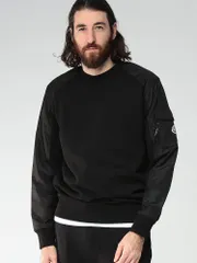 MONCLER (モンクレール) ナイロンコンビ クルーネック トレーナー