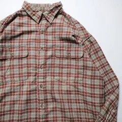 90's 00's オールドギャップ GAP チェック コットン ヘビーネルシャツ (L) オレンジ系 旧タグ オールド 白タグ フランネルシャツ　アメリカ古着 USED  ビンテージ ヴィンテージ