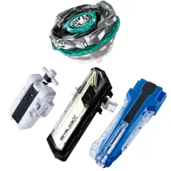 4種セット / ベイブレード X  CX-10  ウルフハントF0-60DB + BX-42 ラバーカスタムグリップ ブルーVer. + BX-28 ストリングランチャー ホワイトVer. BX-09