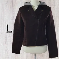 アウター フード付きライダース風 ジャケット L サイズ/USED