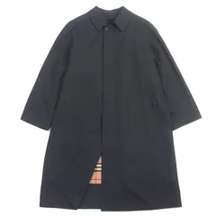 美品▼BURBERRY LONDON バーバリーロンドン ウールライナー付き 裏地ノバチェック柄 ロゴ入りボタン ステンカラーコート チャコールグレー 92-170-5(Lサイズ相当) 日本製 正規品 メンズ