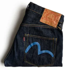 激レア 極美品 濃紺 EVISU 7001 Vステッチ ハーフパンツ デニム ジーンズ ジーパン カモメ W34 エビス エヴィス オフセット yamane 1906141