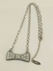 サマンサタバサ/Samantha Thavasa　リボンモチーフ　シルバーカラーネックレス　ビンテージ　中古美品