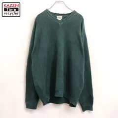 00s L.L.Bean 無地 Vネック コットン ニットセーター メンズ 表記XLサイズ