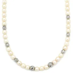 ネックレス パール シルバー パールホワイト あこやパール ホワイト SV silver 【中古】