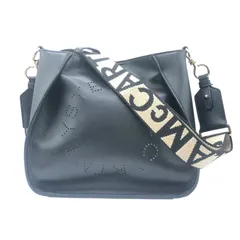 ステラ・マッカートニー STELLA McCARTNEY ミニステラロゴショルダー ブラック・ゴールド金具 レザー レディース ショルダーバッグ