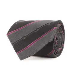 【新品同様】GUCCI グッチ ネクタイ | GGロゴ レジメンタル シルク ネクタイ | グレー チャコール | イタリア製 | ブランド ファッション アイテム 小物【メンズ】【中古】