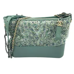 シャネル CHANEL ガブリエル ドゥ ミデ A93824 25番台 グリーン GD/SV金具 ツイード/ビニール レディース ショルダーバッグ シャネル CHANEL ガブリエル ドゥ ミデ A93824 25番台 グリーン GD/SV