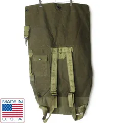 新品 80s USA製 実物 米軍 USステンシル キャンバス ダッフル リュック 緑系 コットン ダッフルバッグ ビンテージ デッドストック D152-61-0008ZVのサムネイル