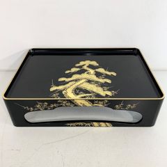 送料込特選会津塗 本漆天然木加工 高級御屠蘇器セット黒 市場価格30000 