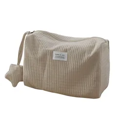 新品 [kukka ja puu] 【クッカヤプー公式】 おむつポーチ 赤ちゃん 着替え ポーチ 軽量 洗える 星のカシャカシャ付き 出産祝い (ベージュ（grid） ワンサイズ)