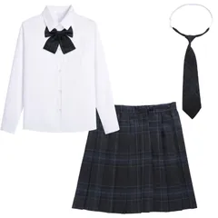 新品 [Joyesplay] 制服セット スカート jk コスプレ プリーツスカート 4点セット シャツ チェック柄スカート 同柄リボン 女子高校生 コスプレ スクール制服 高校生 スクール制服 イベント