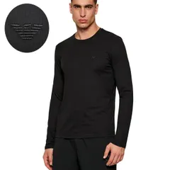 57 EMPORIO ARMANI エンポリオアルマーニ EM000382 AF14210 UC001 ブラック Tシャツ クールネック 長袖