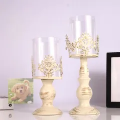 新入荷キャンドルスタンド キャンドルホルダー ガラス アイアン アンティーク風 一個