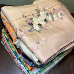 【着物まとめ売り】正絹訪問着10枚 着用可　リメイク素材　目立った汚れなし 着物まとめ売り】正絹訪問着12枚 着用可 リメイク素材 目立った汚れ