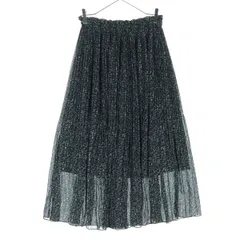 美品 AS KNOW AS アズノウアズ 小花柄 ロング丈 プリーツスカート ブラック レディース 古着