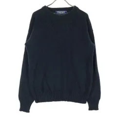 GUERNSEY WOOLLENS ガンジーウーレンズ イギリス製 長袖 ニット 38 ネイビー メンズ 古着