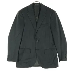 美品 green label relaxing グリーンレーベルリラクシング ストライプ柄 長袖 テーラードジャケット 42 グレー UNITED ARROWS ユナイテッドアローズ メンズ 古着