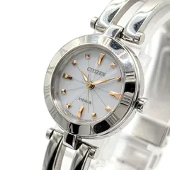 CITIZEN WICCA E031-S057264 Watch Solar Round Ladies Silver Working シチズン ウィッカ 時計 ソーラー ラウンド 稼働品