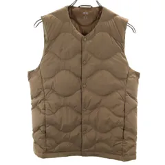 UNIQLO ユニクロ ウルトラライト ダウンベスト S ブラウン 収納袋付き メンズ 古着