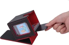 おもちゃの神様 デッキケースLook ローダーでデッキ内容が一目でわかる 100枚 縦入れ 二重 三重スリーブ対応 遊戯王 ポケモンカードゲームなど全てのカードゲーム対応 トップローダー1個 セパレーター (ブラック＆レッド,  縦長(100＋）)