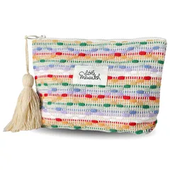 【新品】 miucatch ハンドメイド化粧ポーチ エスニックスタイル カラフルな化粧ポーチ インナーバッグ 大容量 持ち運びに便利 収納ポーチ コスメ収納 旅行用品ポーチ スキンケア収納 洗面用具 ジッパー付き収納 0