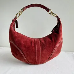 Coach y2k Vintage Burgundy Suede Leather Soho Hobo Bag Shoulder Hand Bag Wine Red