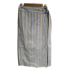 ADEAM(アディアム) 巻きスカート サイズ0 XS レディース - グレー×ライトブルー×白 ロング/ストライプ