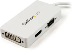 【HY】【新古品】StarTech.com スターテック・ドットコム MDP2VGDVHDW Mini DisplayPort→VGA／DVI／HDMI 3-in-1変換アダプター ノートPC等 複数出力対応[定形外郵便、送料無料]HY003