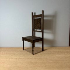 本格木彫り】ミニチュア 椅子 ドールチェアヴィンテージ 木製 花台