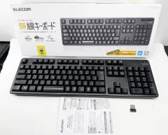 【HY】【美品】ELECOM エレコム TK-FDM106TBK/A 無線キーボード 109キー 日本語配列 2.4GHzレシーバー付 ワイヤレス フルサイズ 薄型 静音 ブラック[送料無料(一部地域を除く)]HY003