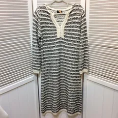 TALBOTS タルボット レディース ワンピース S ホワイト×ブラック×ラメ レース