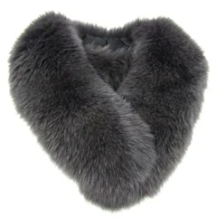 サガフォックス ファー ショール ティペット リアルファー マフラー ブランド レディース ダークグレー SAGA FOX 【中古】