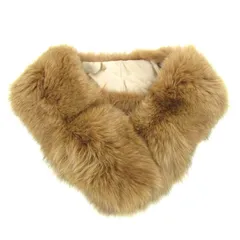 サガフォックス ファー ショール ティペット ブランド マフラー リアルファー レディース ブラウン SAGA FOX 【中古】