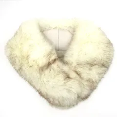 サガフォックス ファーショール ティペット マフラー リアルファー ブランド レディース ブラウン×アイボリー SAGA FOX 【中古】