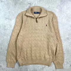 POLO RALPH LAUREN ポロラルフローレン ハーフジップ シルク ケーブルニットセーター メンズL相当 