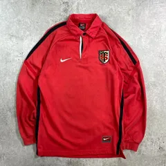 90年代 NIKE TEAM ナイキ 切り替え ポロシャツ ラガーシャツ チームロゴワッペン メンズS 