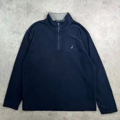 NAUTICA ノーティカ ワンポイントロゴ刺繍 ハーフジップ フリースジャケット メンズXL 